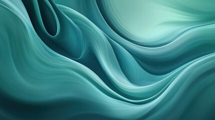 Obraz premium Abstract Teal and Green Swirling Liquid Background - Fluid Design Pattern.