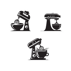 "Silhouette of Kitchen Mixer with Bowl"
"Vintage Mixer and Bowl Silhouette Illustration"
"Classic Kitchen Mixer Silhouette Art"