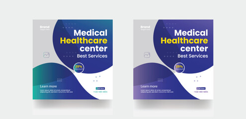 Hospital clinic service social media post medical healthcare business  banner template