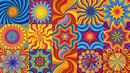 A symphony of vibrant colors and swirling patterns, a kaleidoscope of abstract art, captivating the viewer with its dynamic energy and intricate details.