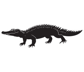 Obraz premium Alligator silhouette vector illustration design, Silhouette of a crocodile, Alligator icon