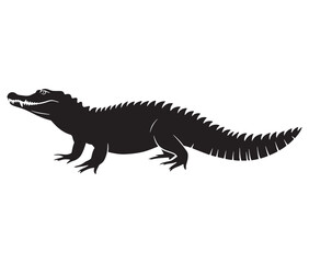 Obraz premium Alligator silhouette vector illustration design, Silhouette of a crocodile, Alligator icon