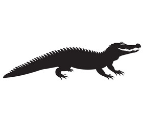 Obraz premium Alligator silhouette vector illustration design, Silhouette of a crocodile, Alligator icon