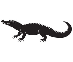 Obraz premium Alligator silhouette vector illustration design, Silhouette of a crocodile, Alligator icon
