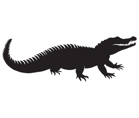Fototapeta premium Alligator silhouette vector illustration design, Silhouette of a crocodile, Alligator icon