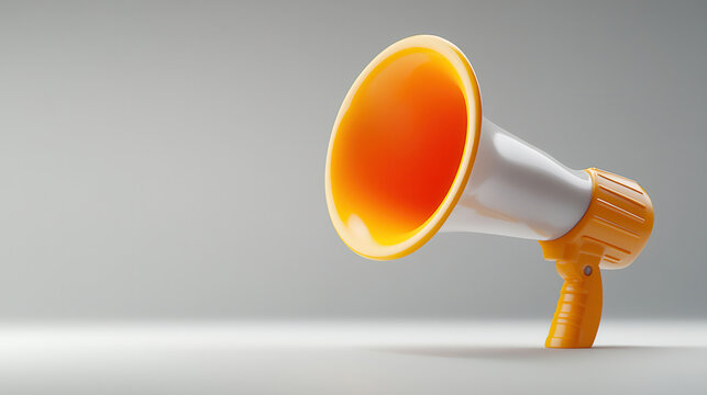 vibrant 3D plasticine megaphone with bright orange mouthpiece, perfect for conveying messages. This lively design adds playful touch to any setting