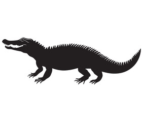 Fototapeta premium Alligator silhouette vector illustration design, Silhouette of a crocodile, Alligator icon
