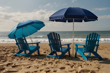 lounge chairs on the beach