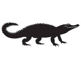 Fototapeta premium Alligator silhouette vector illustration design, Silhouette of a crocodile, Alligator icon