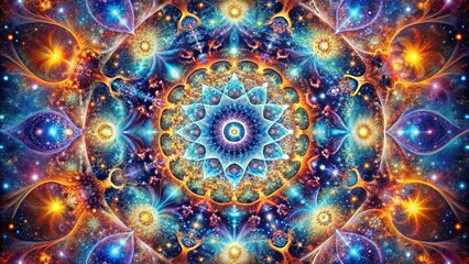 Cosmic Tapestry of Light and Color, Weaving Intricate Patterns of Infinite Energy and Spiritual Resonance
