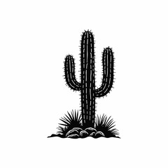 Silhouettes of cactus