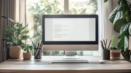 Fototapeta premium Modern Minimalistic Workspace with Clean Desk
