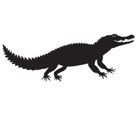 Fototapeta premium Alligator silhouette vector illustration design, Silhouette of a crocodile, Alligator icon