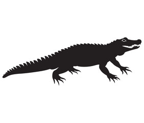 Obraz premium Alligator silhouette vector illustration design, Silhouette of a crocodile, Alligator icon