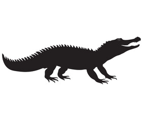 Obraz premium Alligator silhouette vector illustration design, Silhouette of a crocodile, Alligator icon