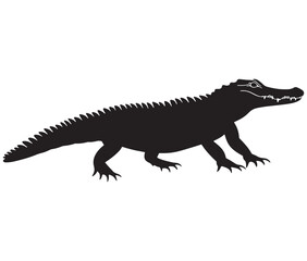 Naklejka premium Alligator silhouette vector illustration design, Silhouette of a crocodile, Alligator icon