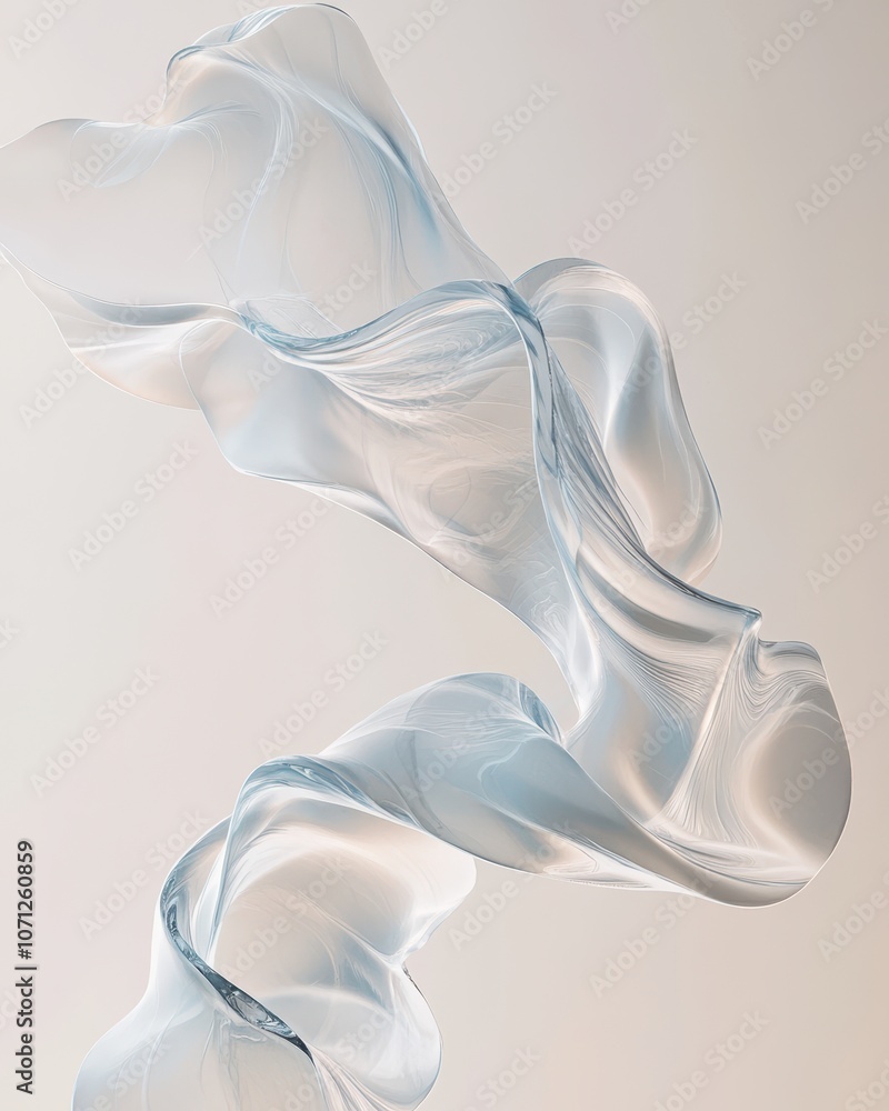 Aufkleber elongating liquid blob twisting elegantly in space