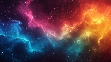 Naklejka premium Vivid Cosmic Nebula in Swirling Colors