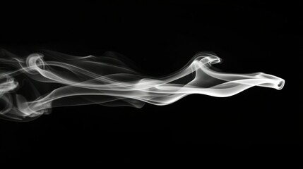 Obraz premium Thin, delicate white smoke trails drifting upwards in graceful patterns.