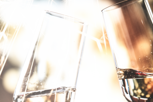 Clinking champagne glasses png transparent background