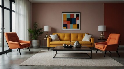 Fototapeta premium Colorful Stylish Living Room