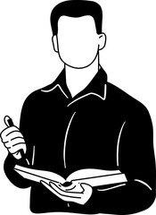 black and white design teacher pose