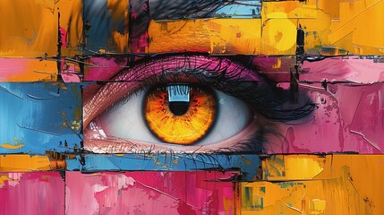 Expressive eye art featuring vibrant colors perfect for a contemporary aesthetic