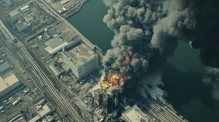 Historical footage of the Fukushima disaster, highlighting the immediate response efforts