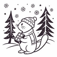 cartoon Christmas Animals Candy Dome