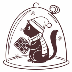 cartoon Christmas Animals Candy Dome