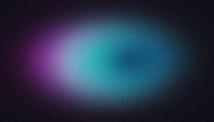 Vibrant purple blue color dark grainy gradient backdrop design. Abstract glowing color flow black, wave shaped gradient, noise texture backdrop.