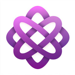 A modern, stylized purple logo featuring intertwined loops, symbolizing connection, unity, and creativity.