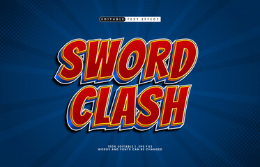 sword clash editable text effect with a knight and game text style