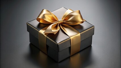 A black gift box with a luxurious golden bow, a classic symbol of celebration and appreciation.