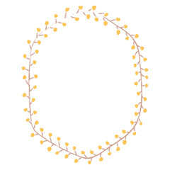 Orange hexagon wreath element transparent png