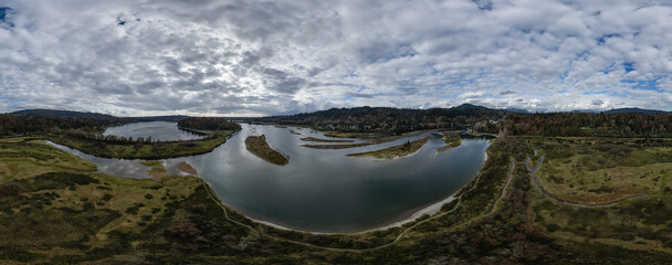 Panoramic View of Fraser River and Surrounding Landscape