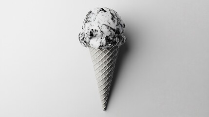 Black and White Ice Cream Cone
