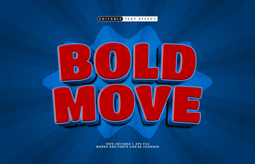bold move editable text effect with a hero and kids text style