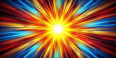 Obraz premium A radiant burst of color, a symphony of vibrant lines converging into a dazzling white core.