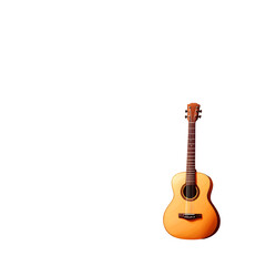 Obraz premium A beautiful acoustic guitar stands against a dark background, showcasing its warm wood tones and elegant shape.
