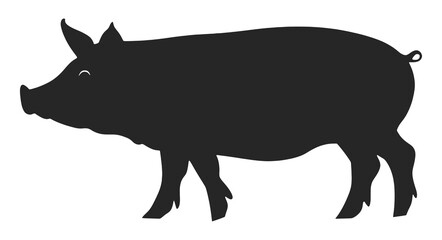 Fototapeta premium Silhouette of a pig isolated on transparent background