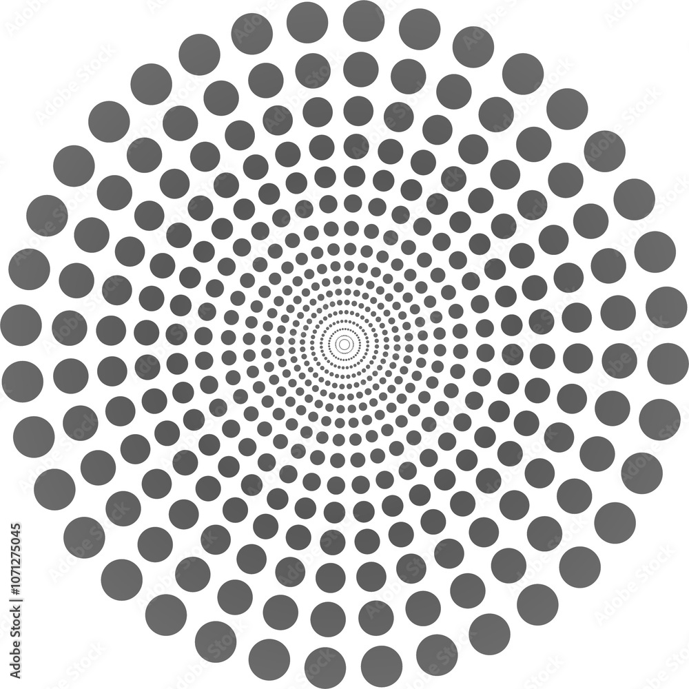 Poster circles depth effect, the rays of circles halftone vector template for background