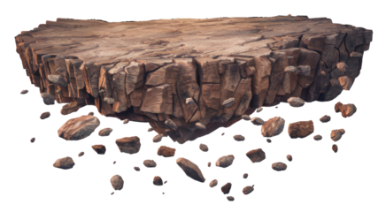 High-Quality PNG of Isolated floating rock Isolated on White Background – High Resolution