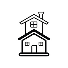 house, home icon. Flat design illustration of a house. Single home icon silhouette design on white background.