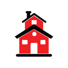 house, home icon. Flat design illustration of a house. Single home icon silhouette design on white background.