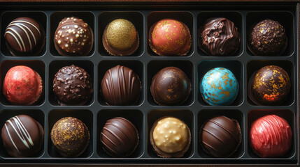 Obraz premium Gift box with assorted chocolates.