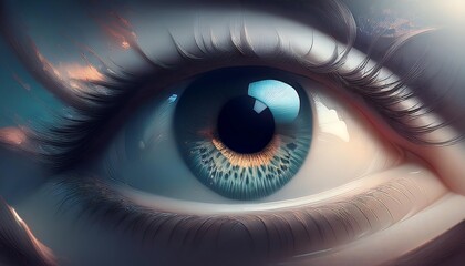 Fototapeta premium Dreamcore eyeball iris art illustration