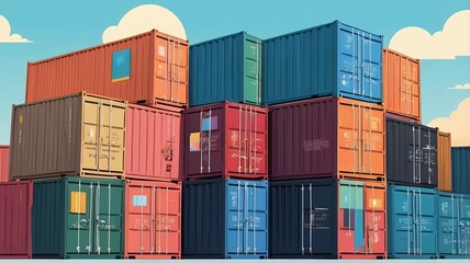 Fototapeta premium container cargo freight containers