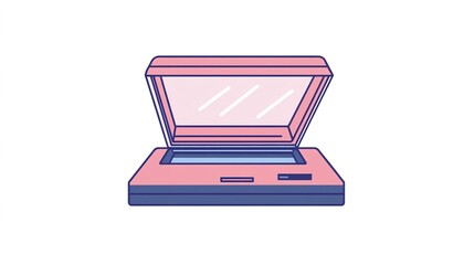  Linear Vector-Style Icon Representing a Scanner, Simple and Minimalist Design