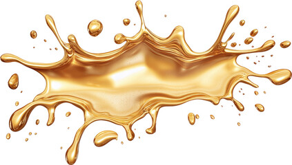 Golden liquid splash